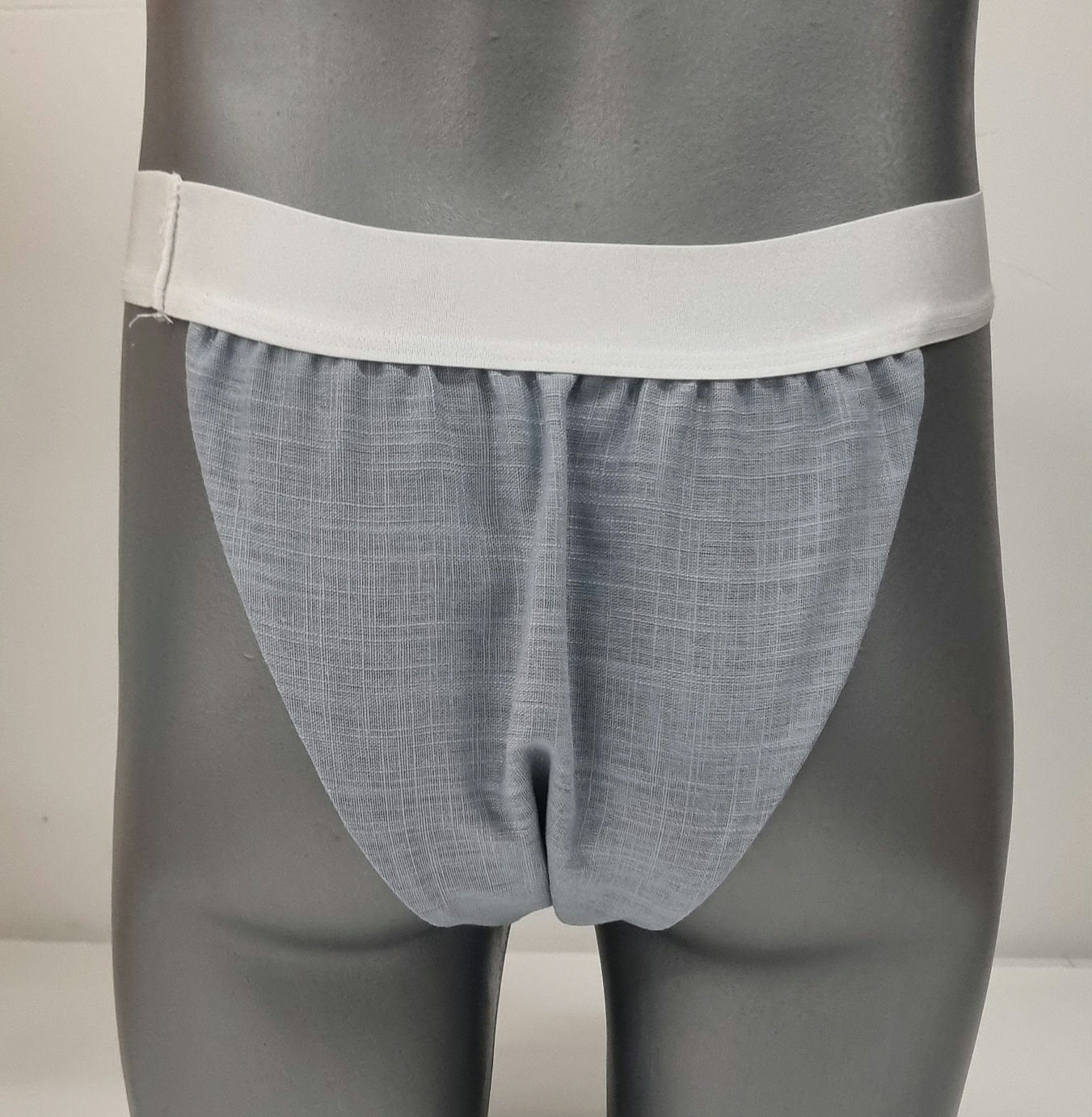 Men thong BLUE and PINK organic linen briefs tanga like underwear fully lined soft elastic bundle