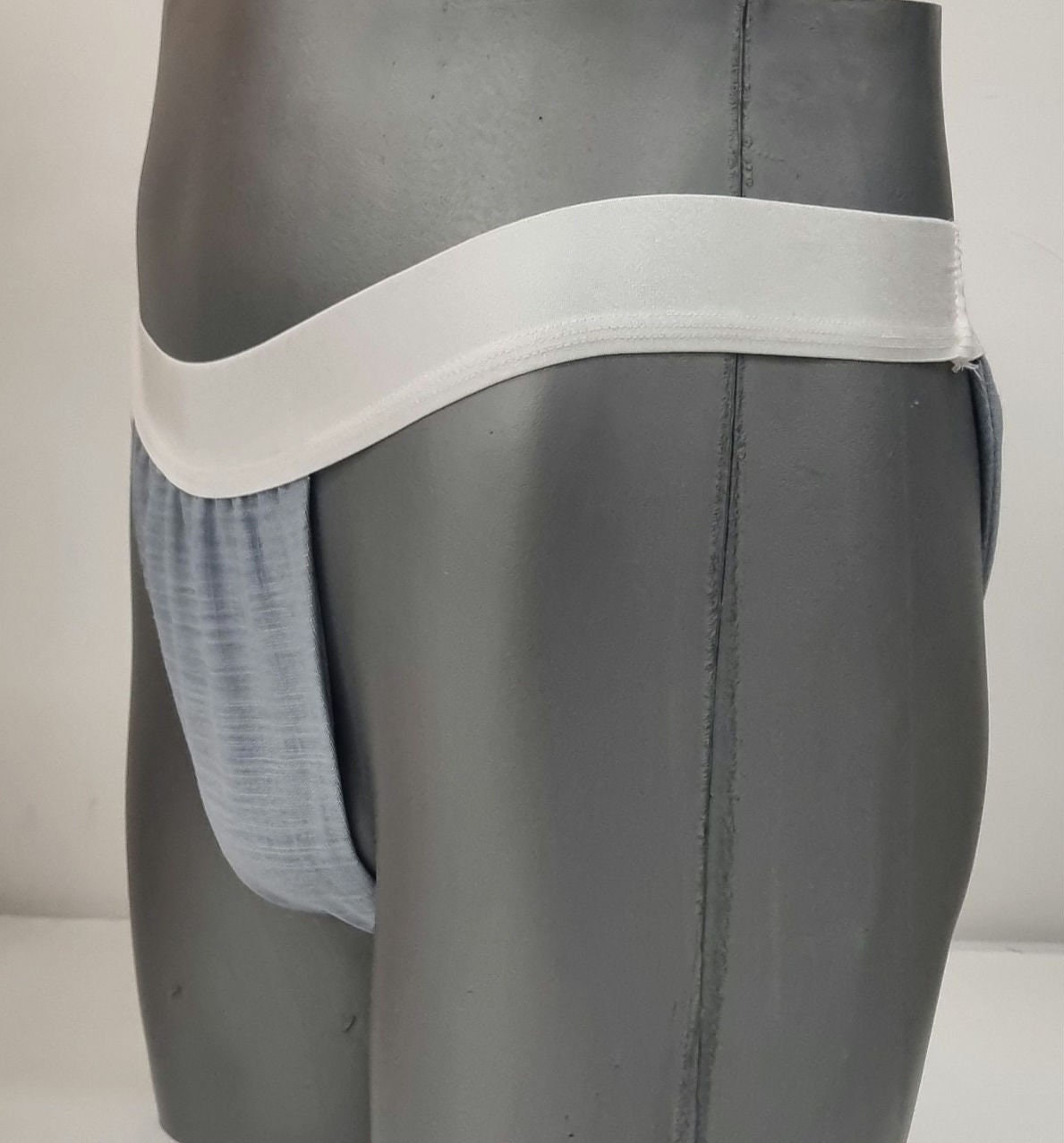 Men thong BLUE and BEIGE organic linen briefs tanga like underwear fully lined soft elastic bundle