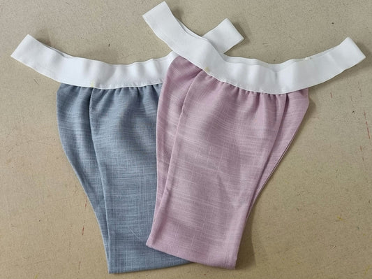 Men thong BLUE and PINK organic linen briefs tanga like underwear fully lined soft elastic bundle