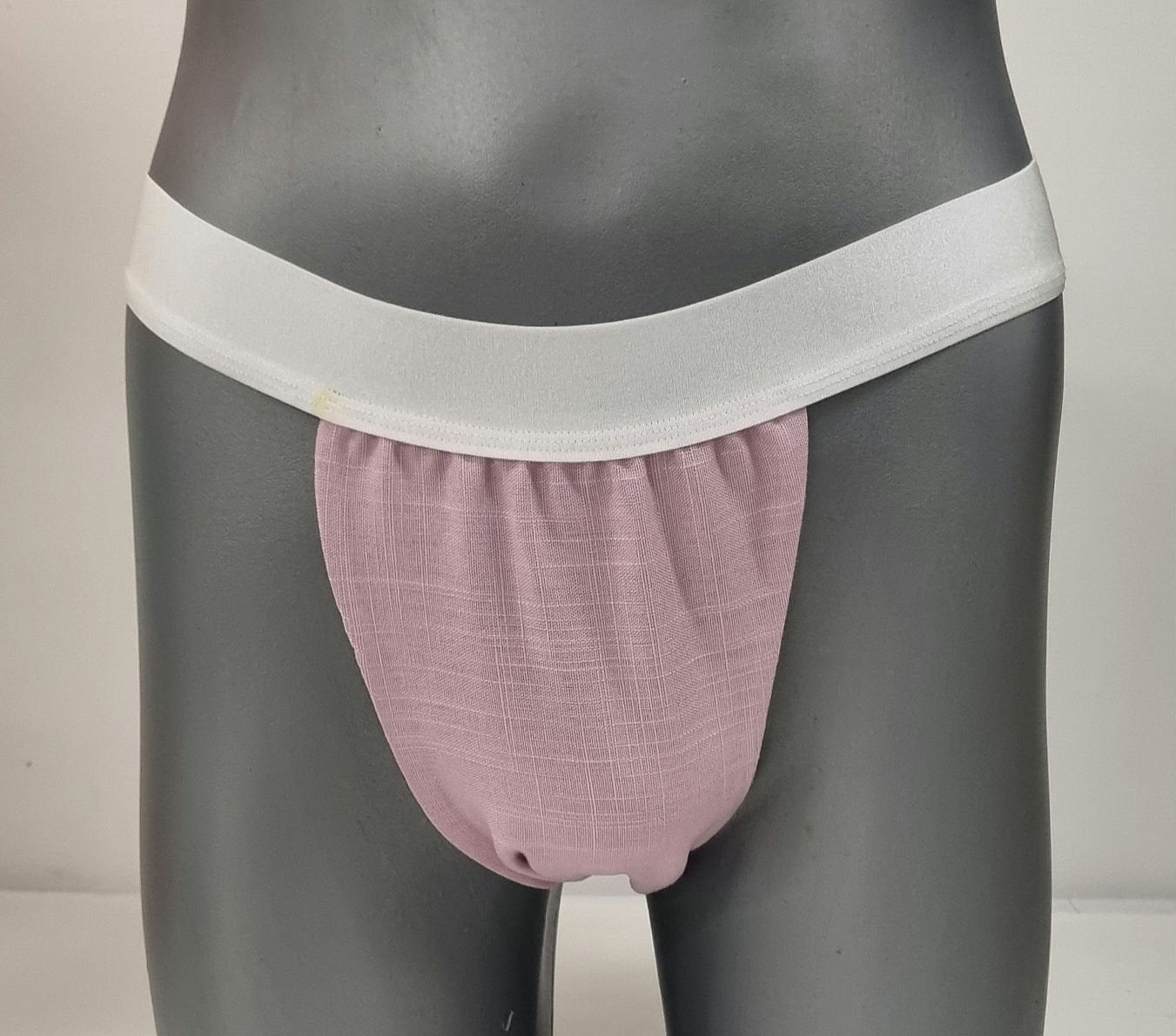 Men thong BLUE and PINK organic linen briefs tanga like underwear fully lined soft elastic bundle