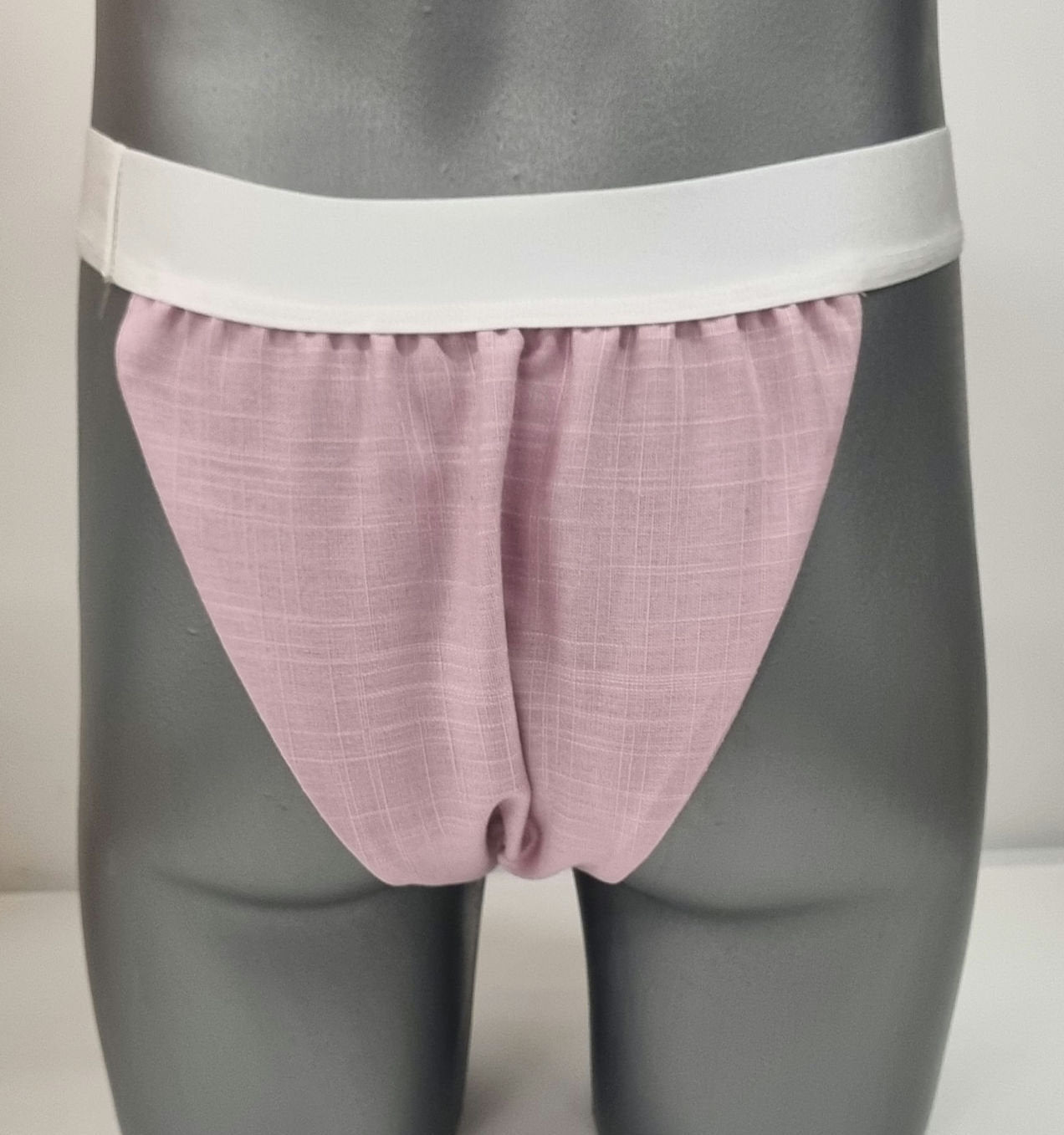 Men thong BLUE and PINK organic linen briefs tanga like underwear fully lined soft elastic bundle