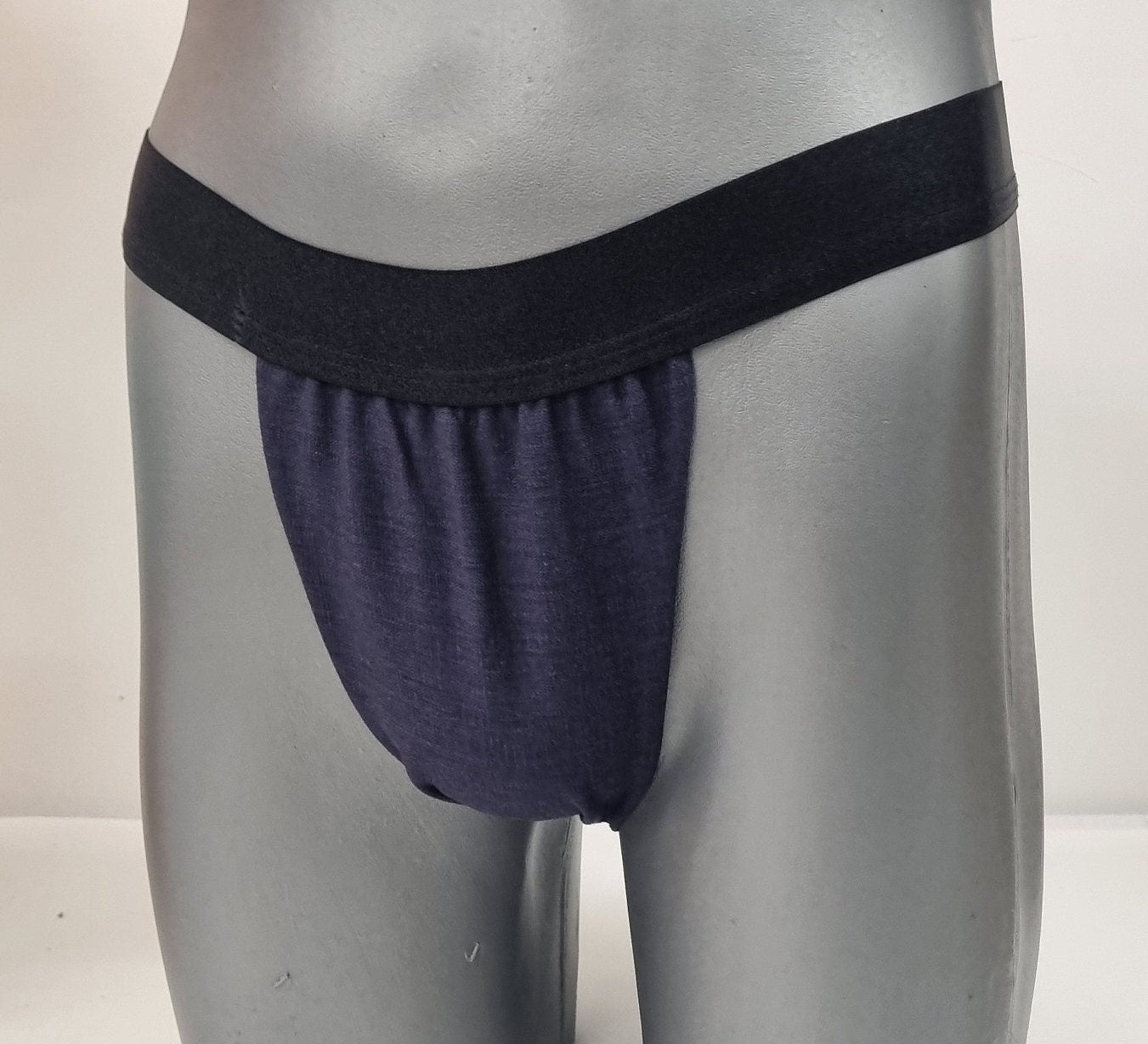 Men thong DARK NAVY BLUE organic linen briefs tanga like underwear fully lined soft elastic