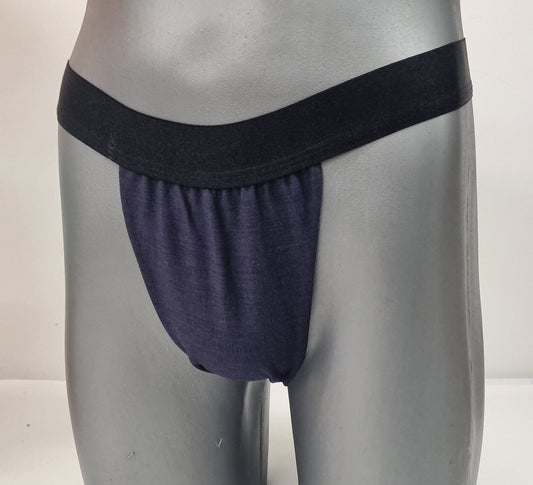 Men thong DARK NAVY BLUE organic linen briefs tanga like underwear fully lined soft elastic