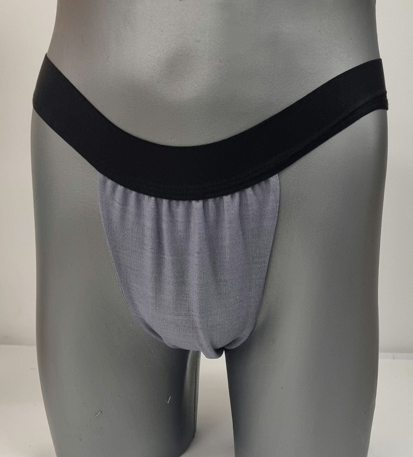 Men thong GREY organic linen briefs tanga like underwear fully lined soft elastic