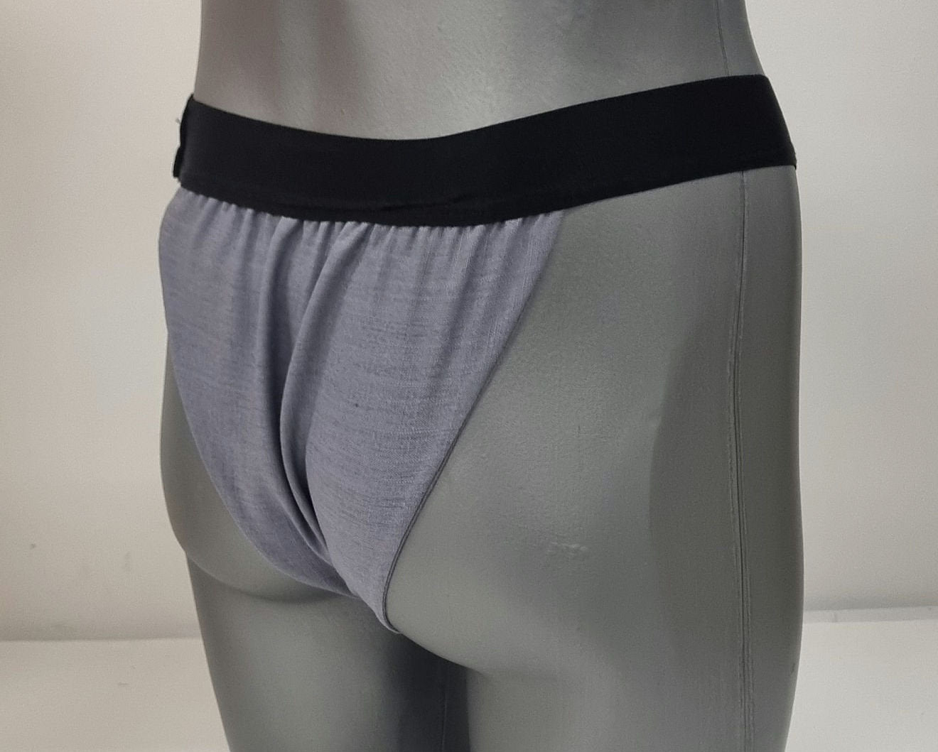 Men thong GREY organic linen briefs tanga like underwear fully lined soft elastic