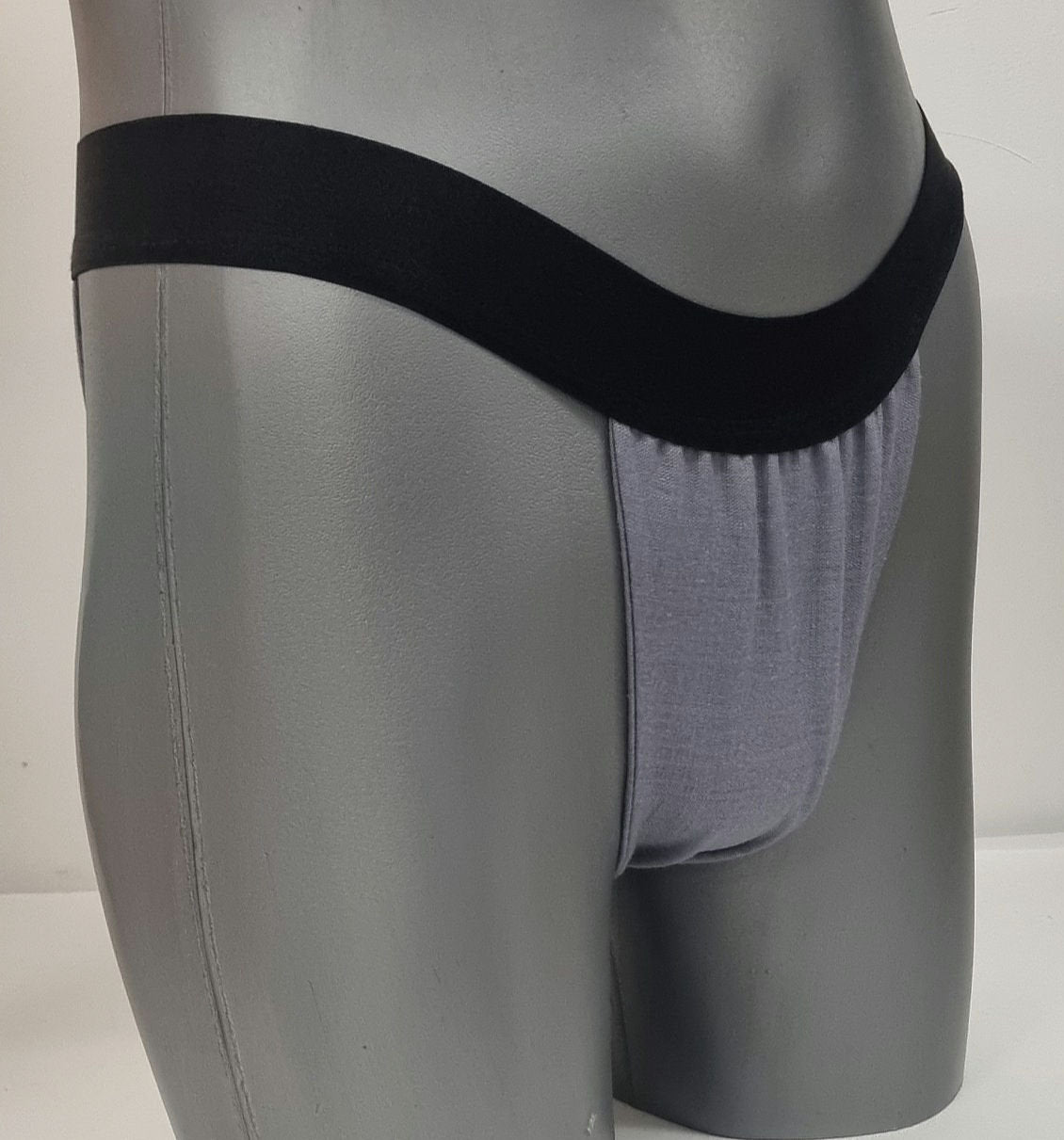 Men thong GREY organic linen briefs tanga like underwear fully lined soft elastic
