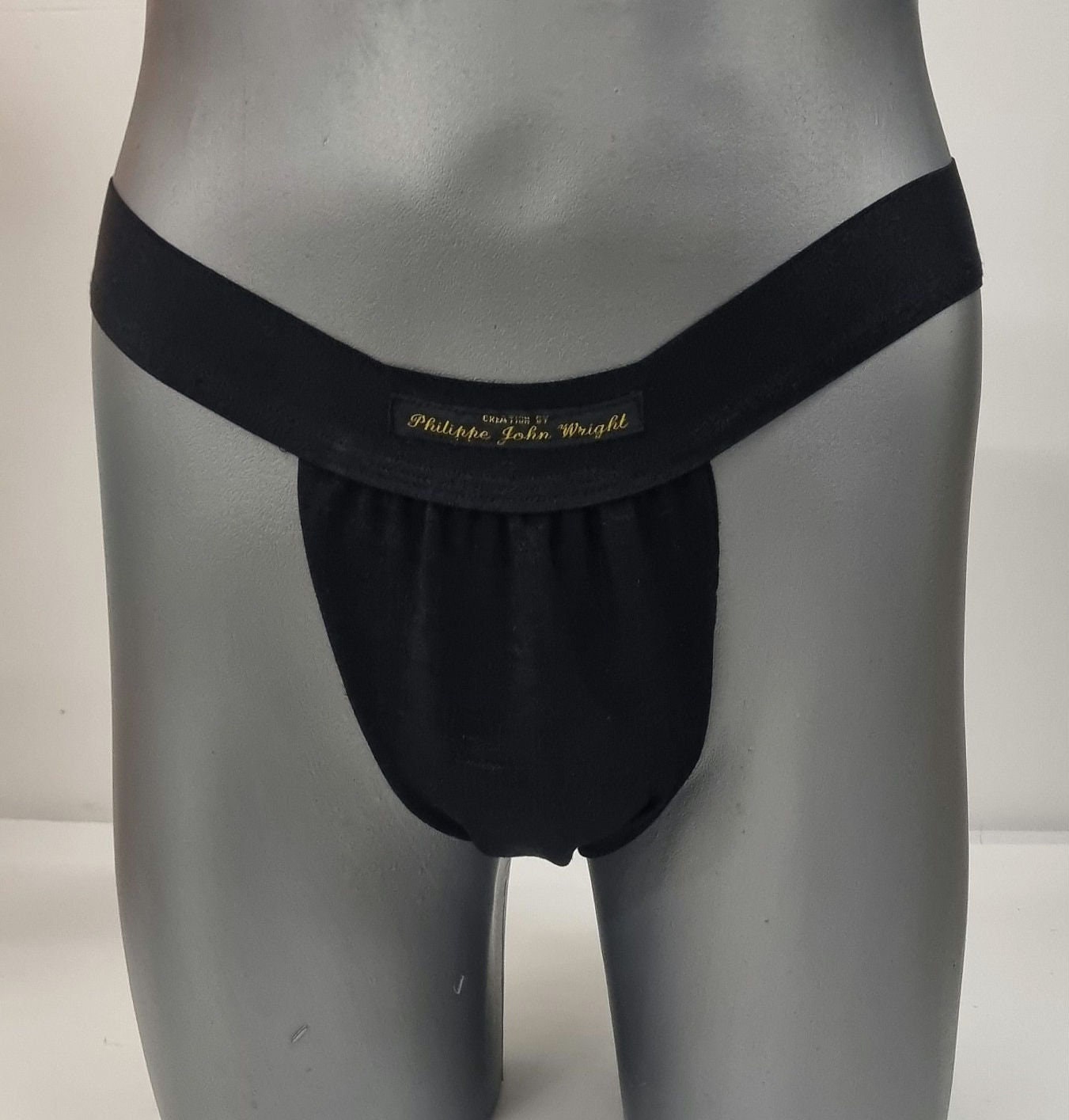 Men thong BLACK organic linen briefs tanga like underwear fully lined soft elastic