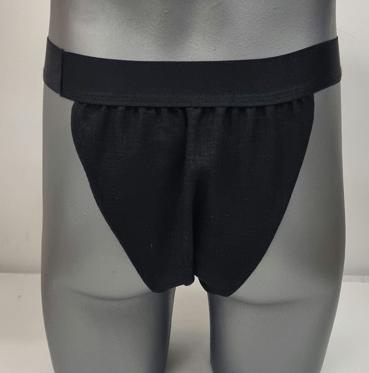 Men thong BLACK and WHITE organic linen briefs tanga like underwear fully lined soft elastic bundle