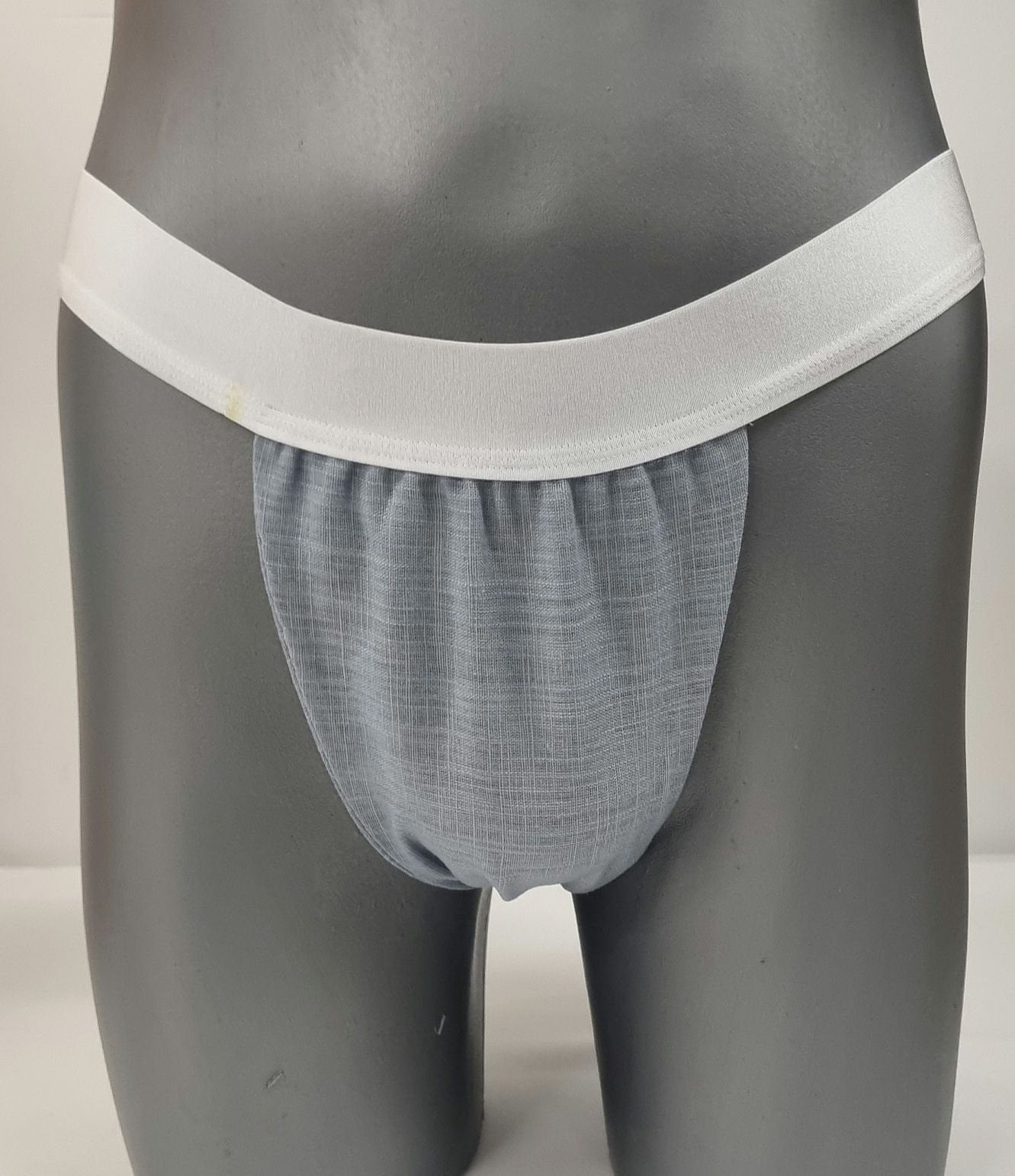 Men thong BLUE and PINK organic linen briefs tanga like underwear fully lined soft elastic bundle