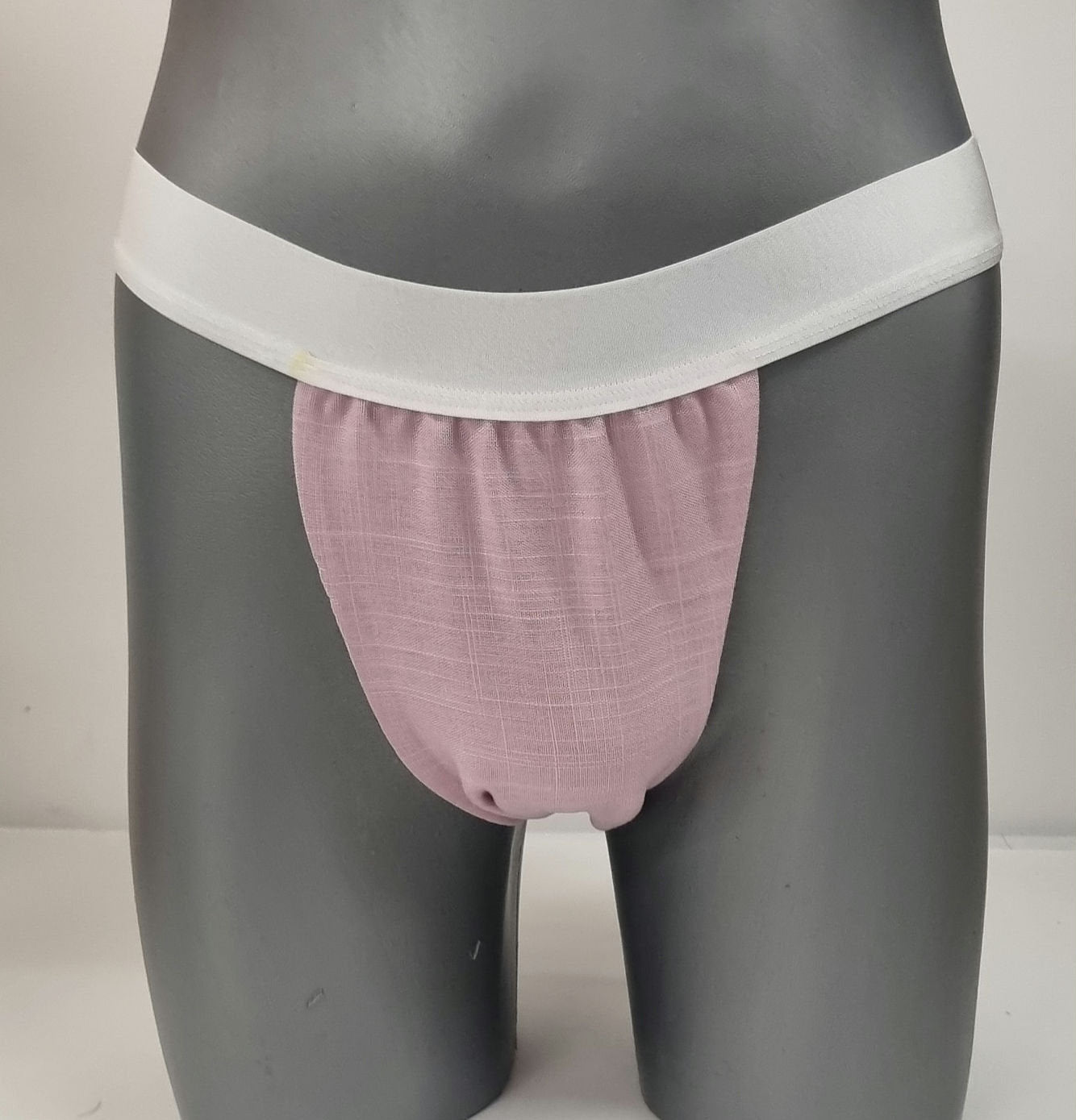 Men thong BLUE and PINK organic linen briefs tanga like underwear fully lined soft elastic bundle
