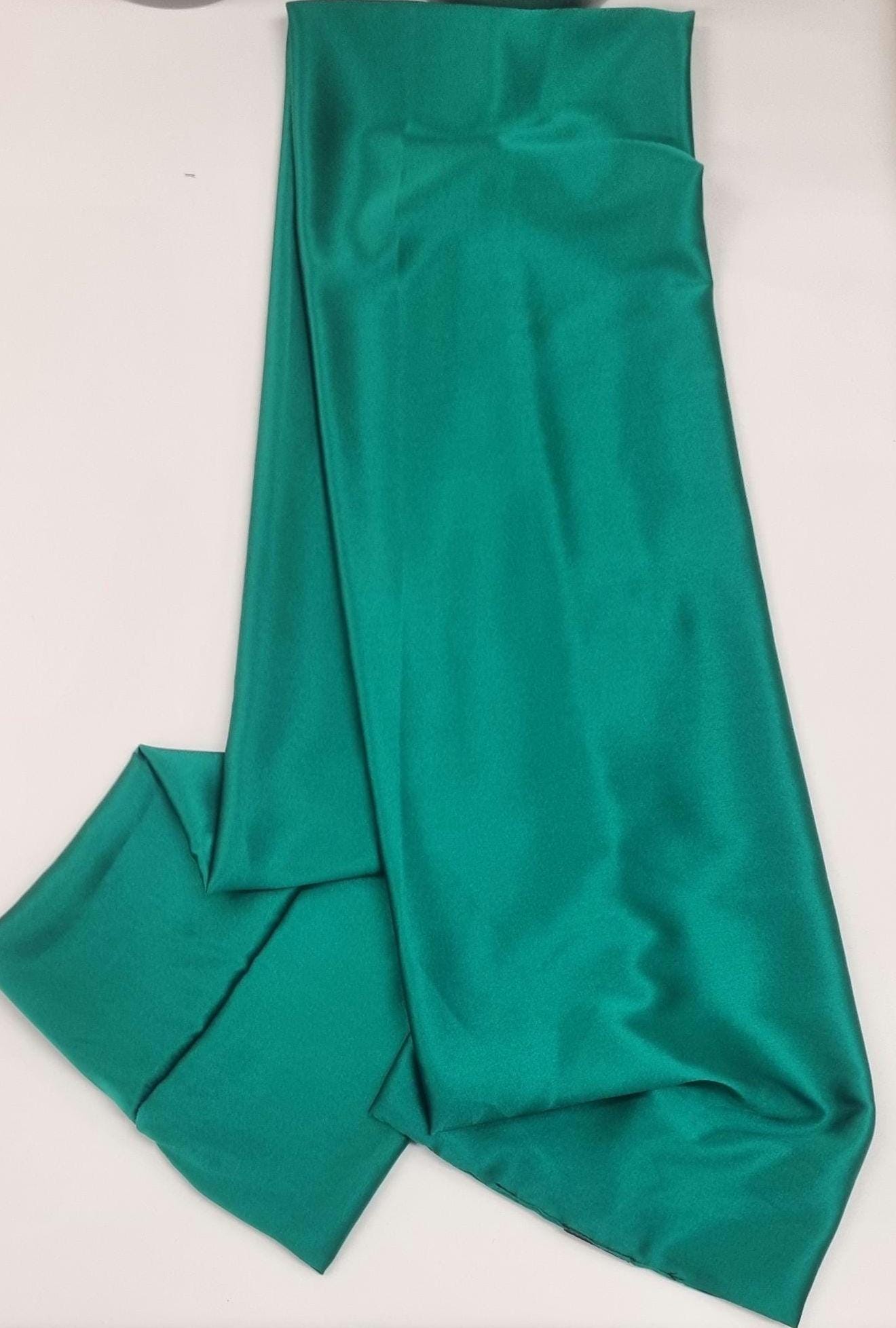 Silky scarf foulard bundle in PURPLE, RED and GREEN hight quality satin , hand made in France. 140x20 cm