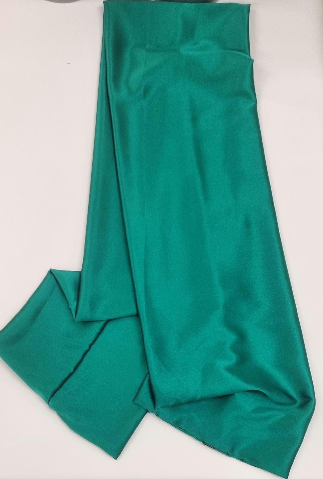 Silky scarf bundle in PURPLE, RED and GREEN high quality satin, hand made in France. 140x20cm
