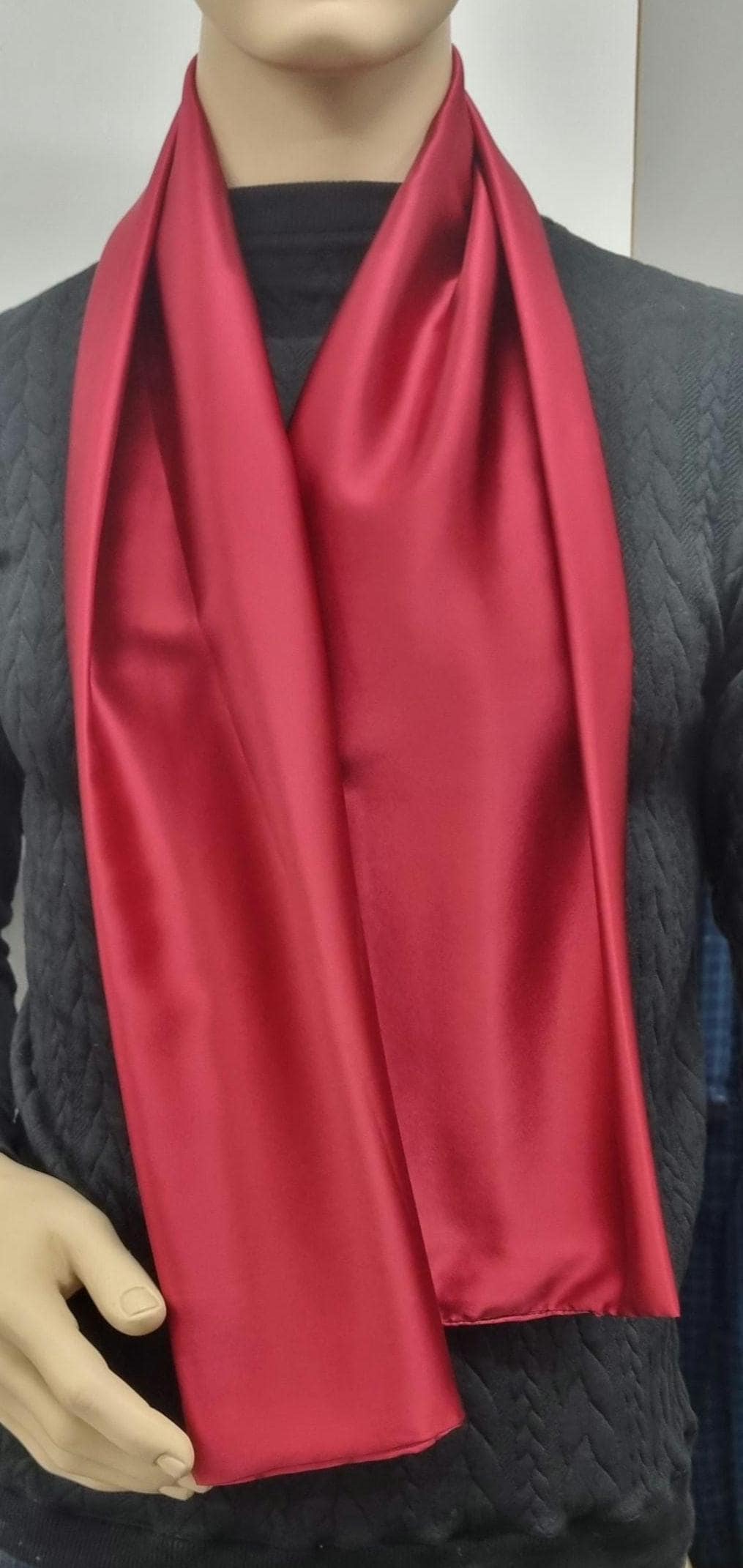 Silky scarf bundle in PURPLE, RED and GREEN high quality satin, hand made in France. 140x20cm