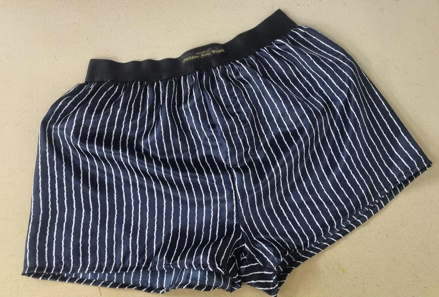 satin boxer shorts stripped for men hand made in France