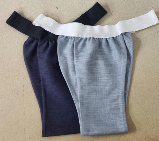 Men thong BLUE and NAVY organic linen briefs tanga like underwear fully lined soft elastic bundle