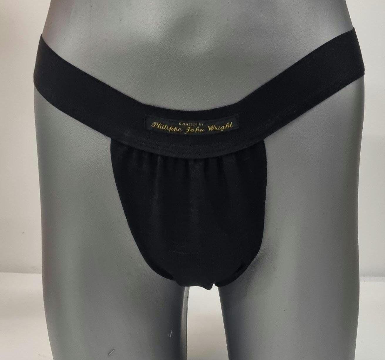 Men thong GREY, BLACK and NAVY organic linen briefs tanga like underwear fully lined soft elastic bundle