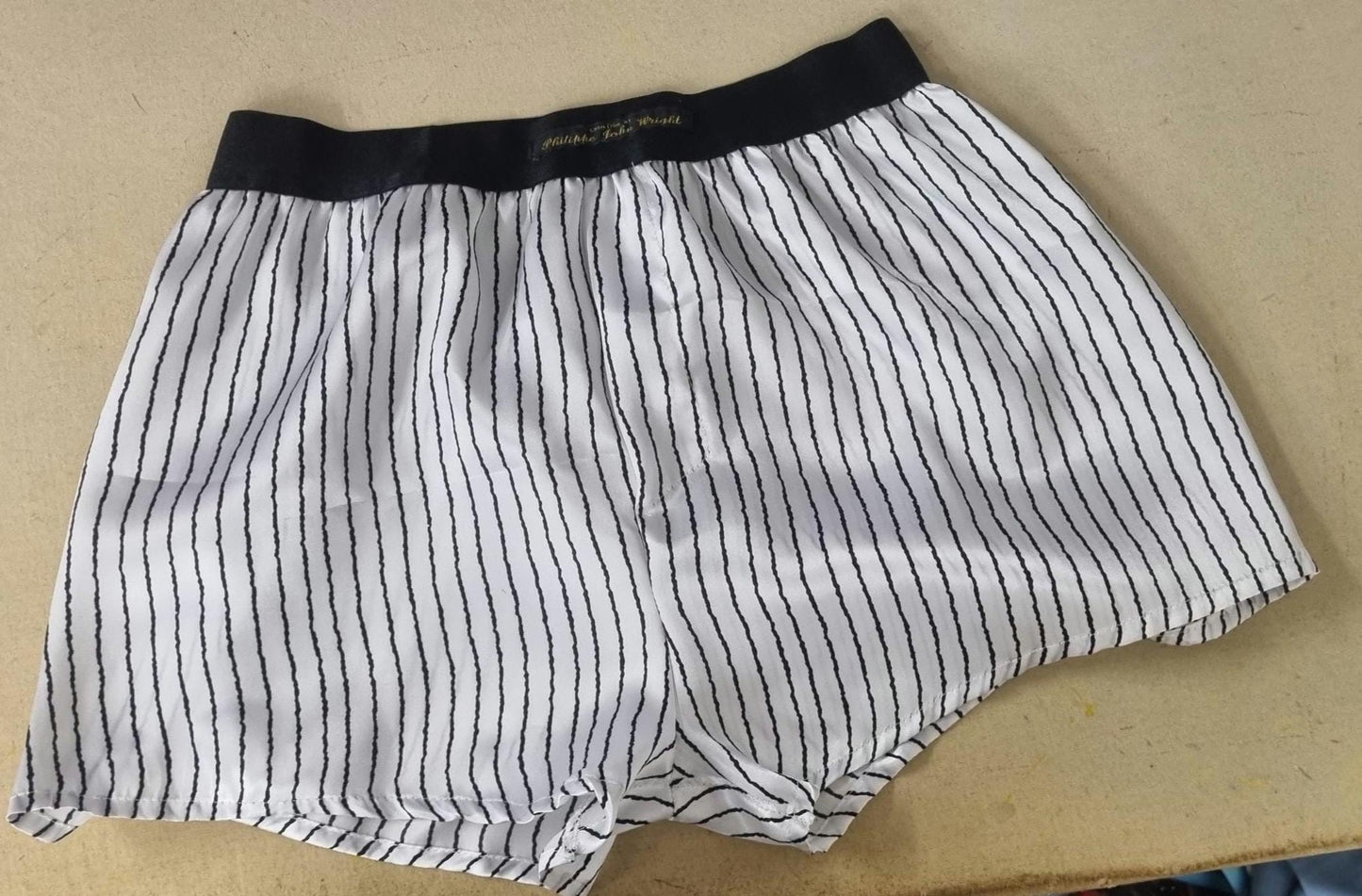 satin boxer shorts stripped for men hand made in France