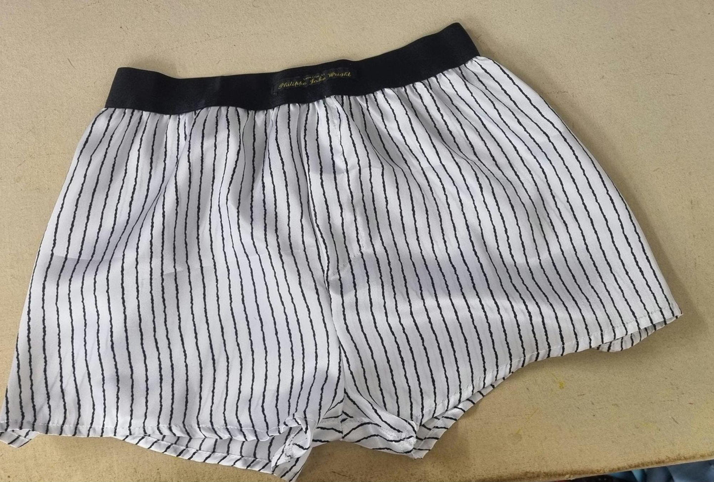 satin boxer shorts stripped for men hand made in France