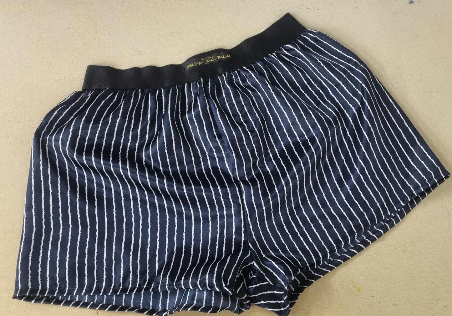 satin boxer shorts stripped for men hand made in France