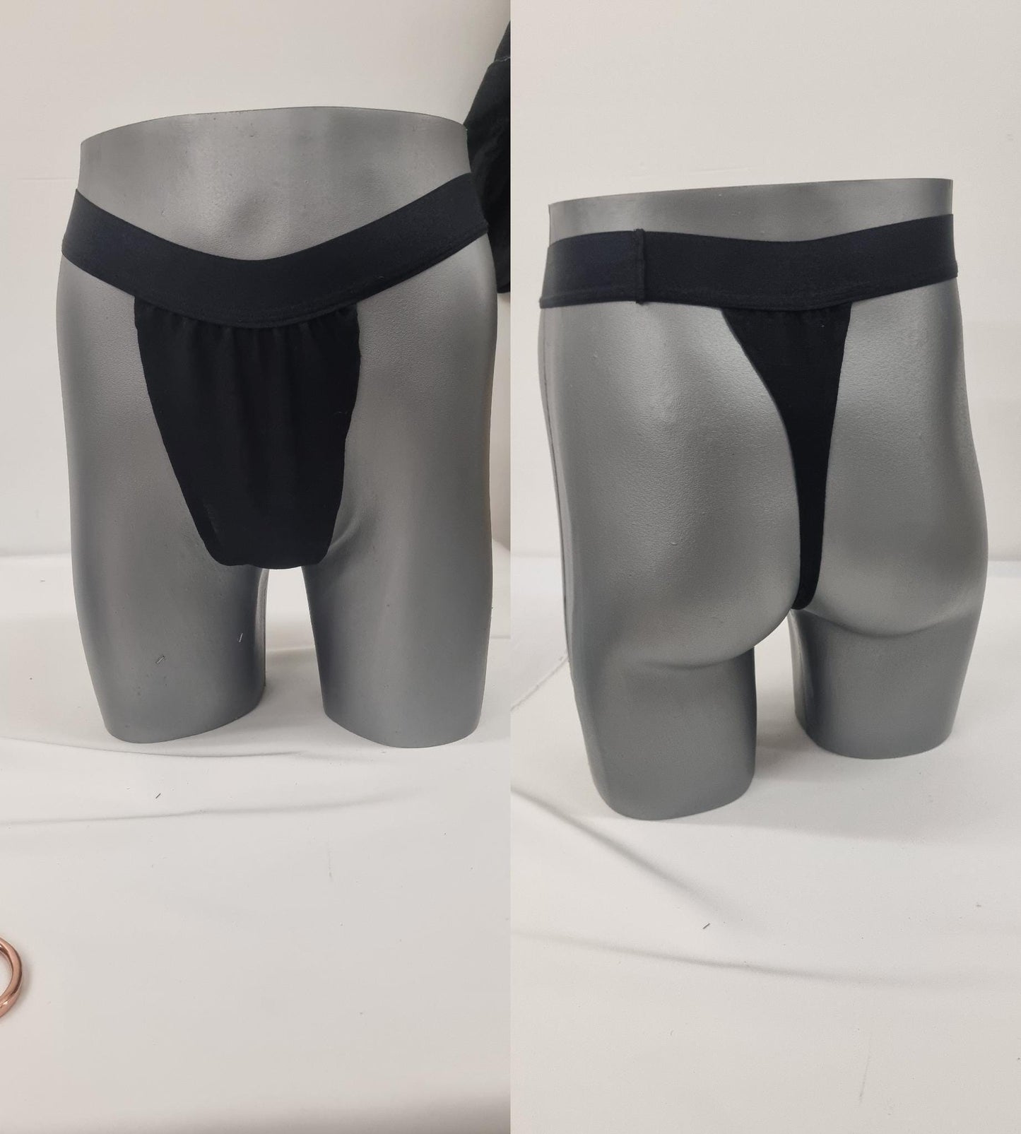 Men G-string briefs underwear in natural linen. Cheeky boy thong sexy underwear for man.