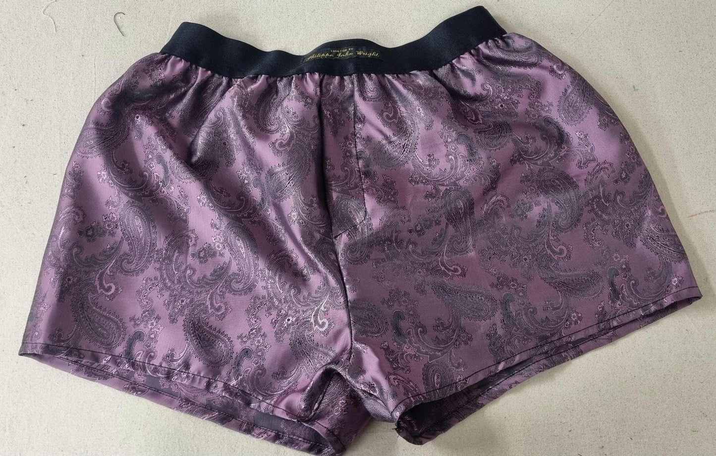 Silk boxer shorts paisley pattern made in France