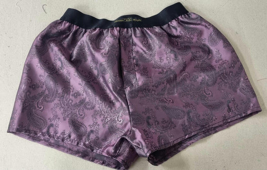 Silk boxer shorts paisley pattern made in France