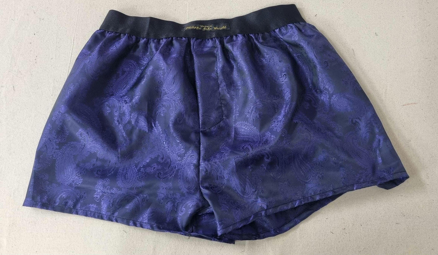 silk boxer shorts in red and purple paisley pattern handmade in France, husband gift boyfriend present groom aniversary for him