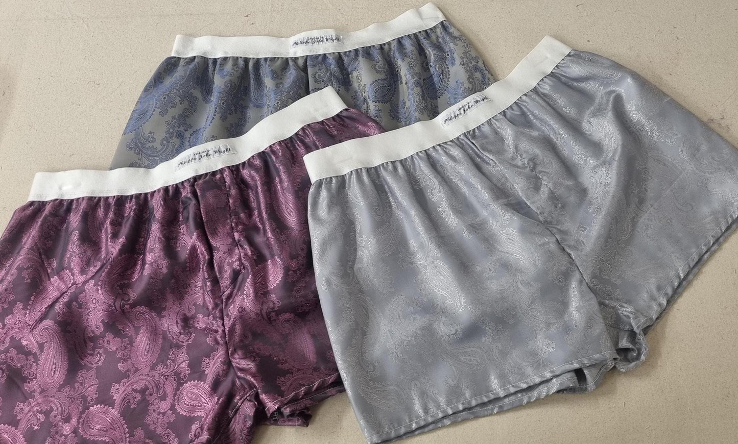 Men underwear silk boxer shorts briefs paisley pattern hand made in France, husband gift boyfriend present anniversary groom