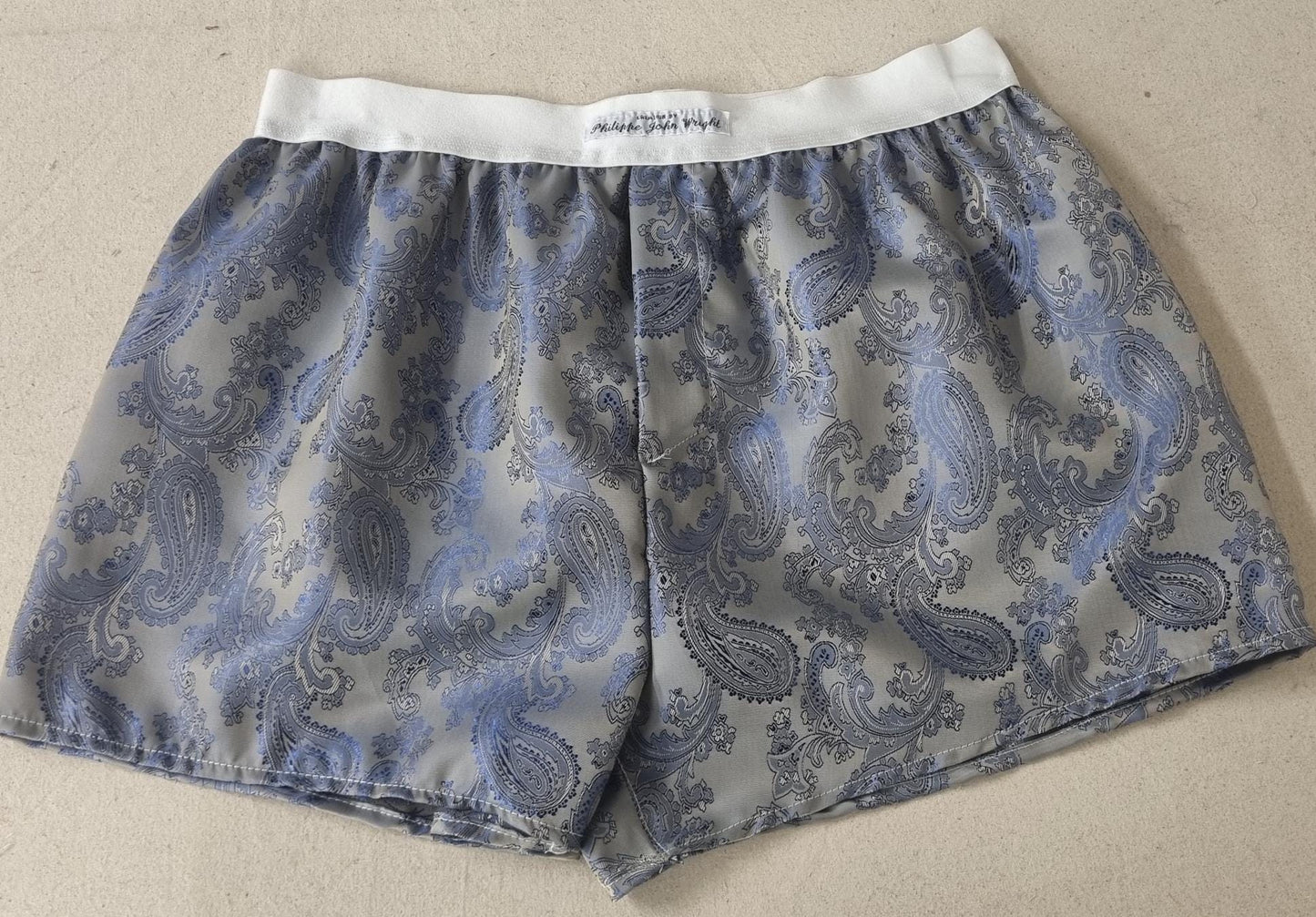 Men underwear silk boxer shorts briefs paisley pattern hand made in France, husband gift boyfriend present anniversary groom